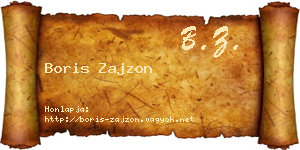 Boris Zajzon névjegykártya